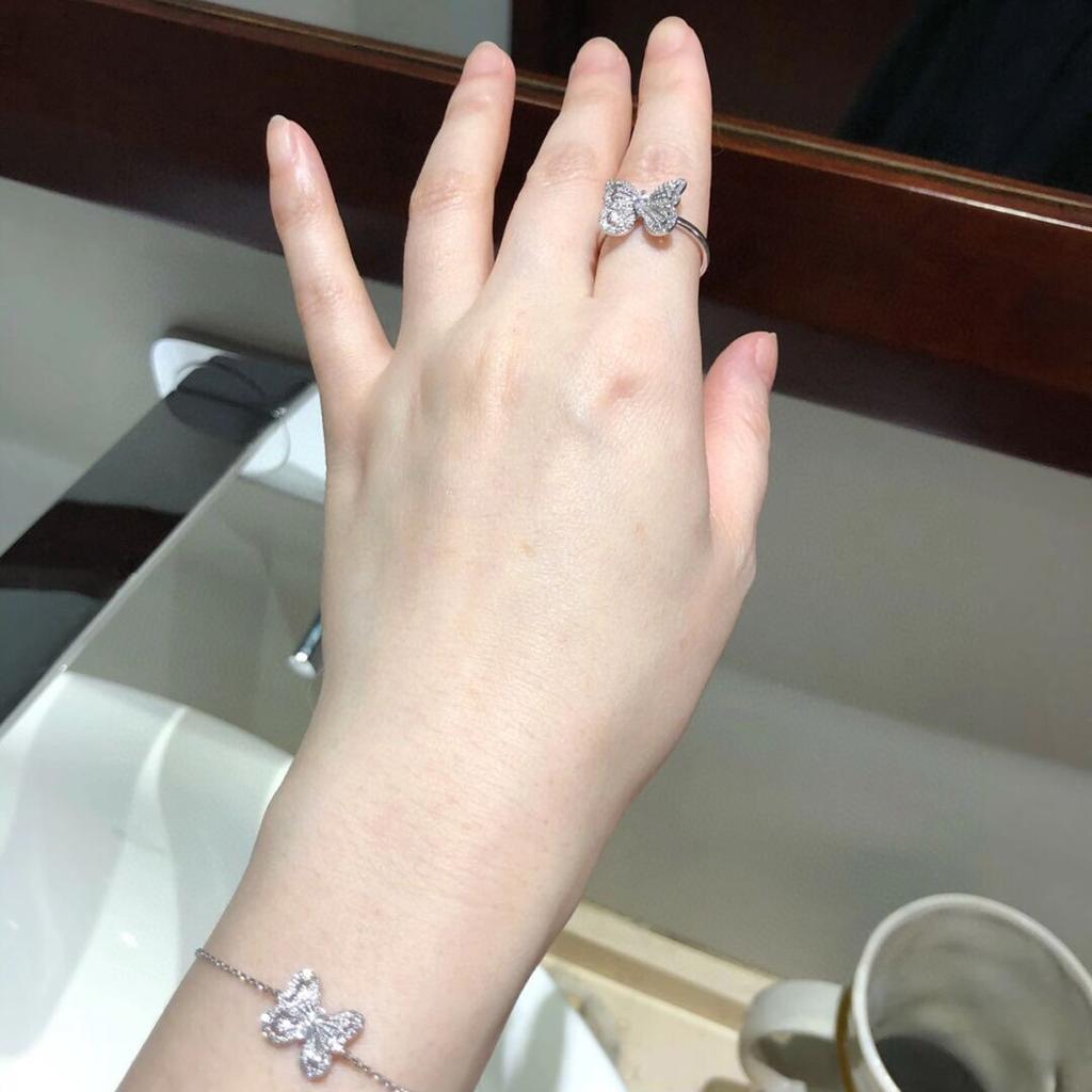 New Vintage Hot Brand Women's Ring Luxury Designer Jewelry For Women Fashion Pure 925 Sterling Silver Lady Butterfly Rings