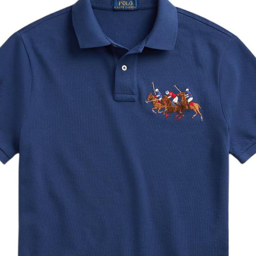 Polo Ralph Lauren Logo Embroidered Slim Fit Short Sleeve Polo Shirt Men Tops Clear-Water-Blue MNPOKNI1N821113-410