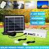 5W Solar Panel Generator Lighting Kit Set 5v USB Solar Charger with 2 LED Light Bulb Emergency Light +1.5A Output Phone Charger