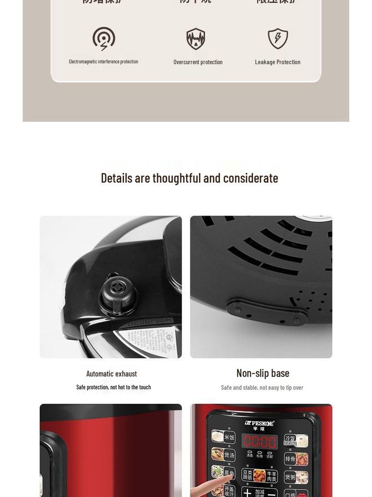 Smart Multifunction Electric Pressure Cooker - Double Pot, Large Capacity, Automatic, High-Pressure Rice & Porridge Cooker