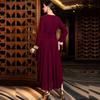New V-neck Double-layer Chiffon Irregular Dress Stitching Lace Middle East Saudi Arabian Women's Clothing