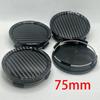 4Pcs/Set 75mm Carbon Fiber Pattern Car Vehicle Wheel Hub Center Cap Cover ABS High Quality Durable Exterior Car Auto Accessories