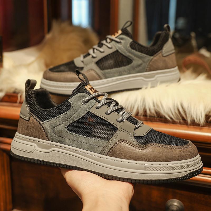 New Men Sneakers Ice Silk Flat Shoes Fashion Breathable Retro Training Shoes Athletics Sport Casual Shoes Student Footwear