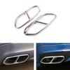 For Volvo XC60 2018  Stainless Steel 2pcs Silver Car Tail Muffler Exhaust Pipe Output Cover Protective