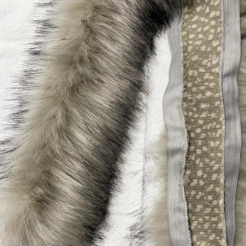 1M Fluffy Trim Imitation Raccoon Artificial Fur Stripe Decoration New Big Fur Collar