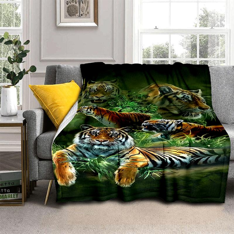 Большой чехол для дивана-кровати с 3D принтом тигра, мягкое и волосатое одеяло, плед, мягкие теплые фланелевые одеяла, подарок для фанатов