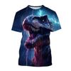 Fashion Animal Dinosaur 3D Printed T-shirt For Men Hot Tyrannosaurus Short-sleeved Round Neck Tee Shirt Casual Street Tops