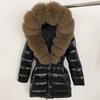 2025 Women's Shiny Coat: Fox Fur Collar, Thickened Long Down Jacket