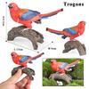 Oenux Bird Nest Animals Peacock Parrot Trogon Hornbill Owl Model PVC Action Figures Big Garden Decoration Cute Kids Toy Gift