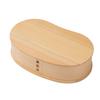Magewappa Bento 17cm X 9cm X 450ml J-kitchens Box, Wooden, Bean-Shaped, Single-Tier, Medium, Natural, 5.3cm,