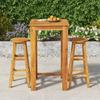 VidaXL 3-Piece Garden Bar Set, Table and Chairs with Footrests, Outdoor Patio Furniture Set, Wood 3154388
