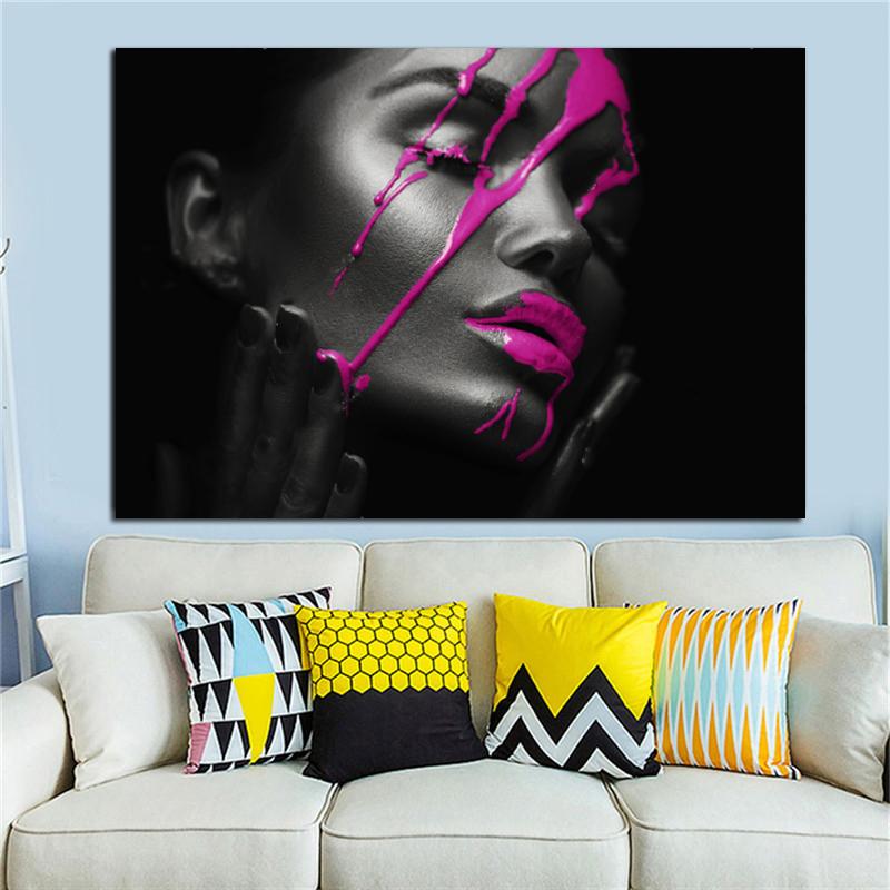 Sexy African Black Women Canvas Painting Portrait Posters and Prints Wall Art Pictures for Bed Living Room Cuadros Home Decor No Frame