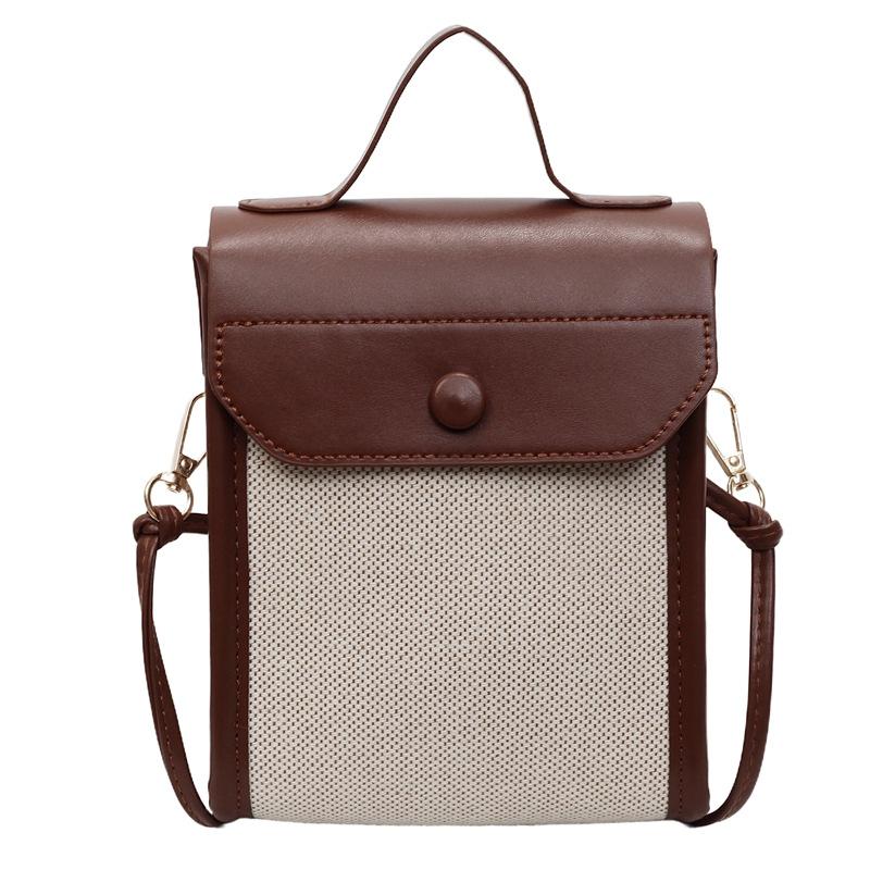 Simple and Fashionable Color-blocking Small Square Bag for Summer Casual Mobile Phone Bag Single-shoulder Crossbody Bag