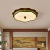 Walnut Retro Wabi-Sabi Chinese Ceiling Light: Full Spectrum Eye Protection for Master Bedroom