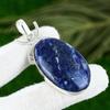 Natural Sodalite Gemstone Indian Jewelry 925 Sterling Silver Pendant For Women