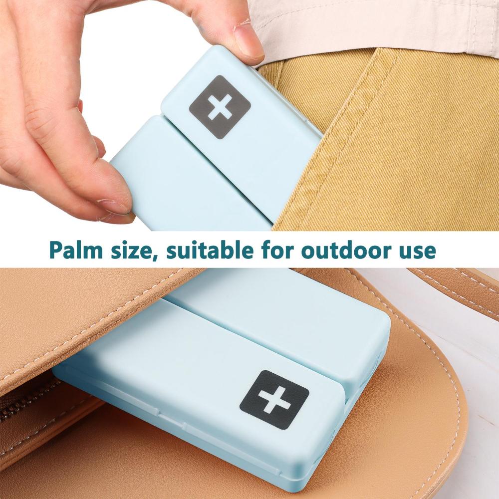 7 Compartments Portable With Dual Lid Pill Case Box Folding Weekly Pill Organizer