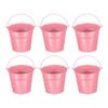 PATIKIL X Small Metal Buckets with Pack of 6 Mini Galvanized Buckets for Party Pink 5.1" 4.7" Handles, Crafts, Favors, Decorations,