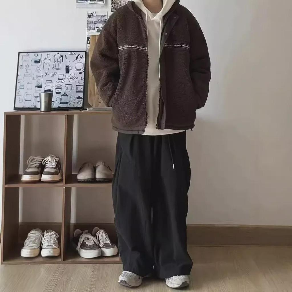 Men's Spring & Autumn Loose Fit Wide-Leg Japanese Straight Pants