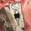 Chrome Wine Bottle Stopper Crystal Heart Favor Drink Reception