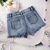 Cross-Border European & American Sexy Casual High-Waisted Plus Size Ripped Denim Shorts for Women