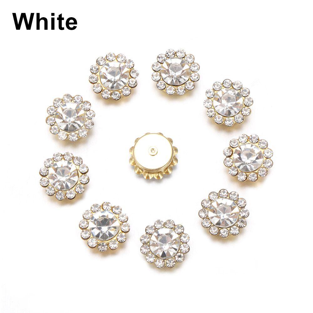 Apparel Sewing Sparkling Flower-shaped Clothes Decoration Rhinestone Buttons Crystal Glass Stone