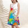 Girls' Dress Sleeveless 3D Colorful Graffiti Print Summer Spring Daily Cute Casual Sweet Kids A Line Dress Tank Dress Sleeping Good Night Dress