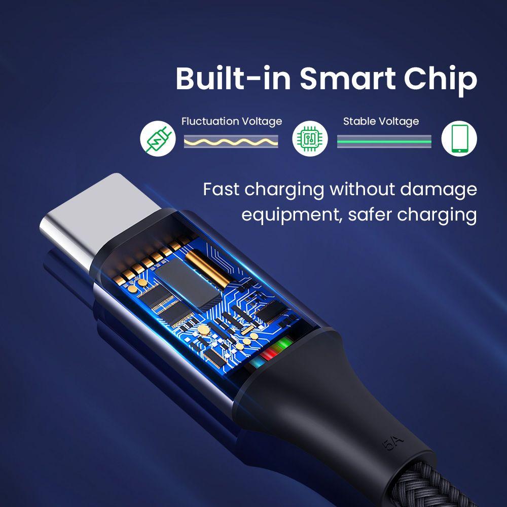 Mobile Phone Data Line Quick Charge 4.0 Right Angle PD 100W Fast Charging USB C To USB Type C Cable