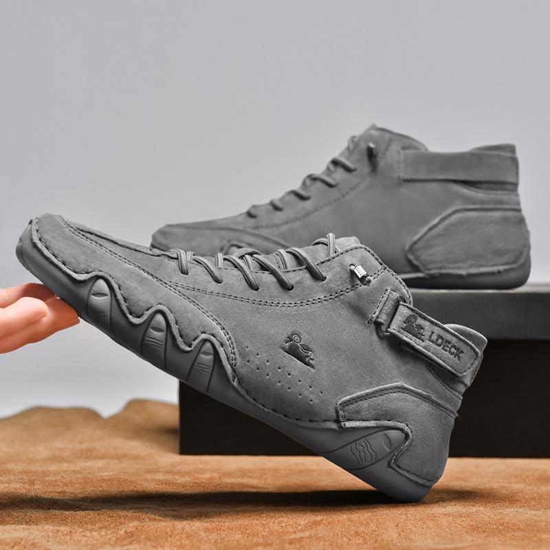 Large Size Octopus Men's Shoes High Top Men and Women's Sports and Casual Toe-layer Genuine Leather Martin Boots