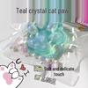 Large Crystal Clear Cat Paw Decompression Toy - Soft Rubber, Slow Rebound, Cute Squeeze Stress Relief Clay