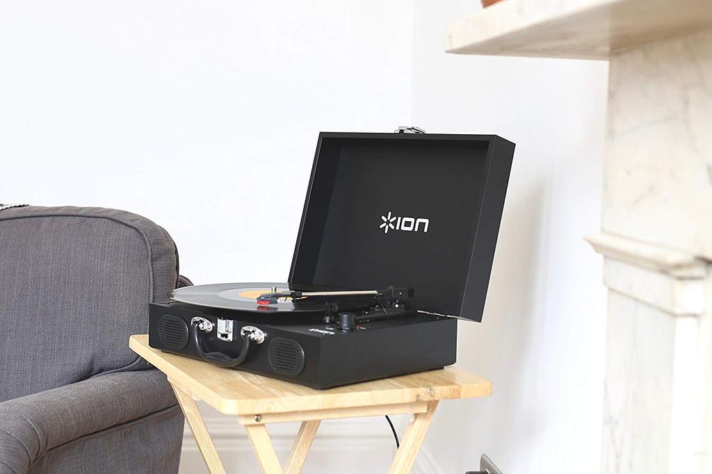 ION Audio Portable Record Suitcase Runs On Vinyl Black Player, Type, Built-in Speaker, Portable, Batteries, Transport,