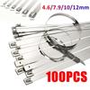 100PCS Metal Cable Ties 304 Stainless Steel 4.6/7.9/10/12mm Exhaust Wrap Coated Self-Locking Metal Zip-Exhaust Locking Cable Tie