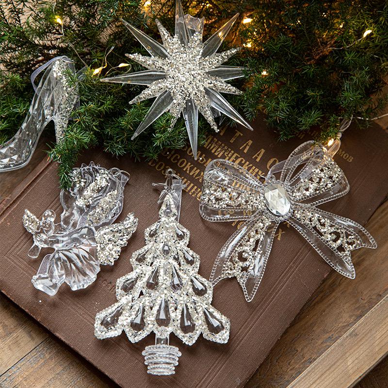 Transparent Acrylic Angel Ornament - Ice Crystal Christmas Tree Decoration