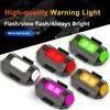 2Pcs LED Strobe Lights 7 Colors USB Rechargeable Warning Light Riding Flying Anti-Collision Tail Lights for Motorcycles Trucks Bikes