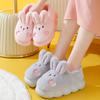 Cotton Slippers, Women's Thick Sole, Full Package, and Cute Plush Rabbit Warm Postpartum Shoes
