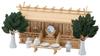 Kamidana No Sato Shinto Shrine Set with Low Floor and Through Roof, Three Shrines, and Tsukiyomi Design (Made of Kiso Hinoki Cypress)