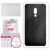 apgo Protective Skin Sticker for the Back Compatible with Meizu 16 Plus, Wrap Film, Foil, Vinyl - Pattern Black Leather