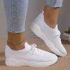 Knitting Breathable White Sneakers for Women Summer Lightweight Non Slip Walking Shoes Woman Plus Size Slip On Casual Sneakers