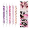 5 Pcs Nail Art Dotting Pen Crystal Beads Handle Dual-ended Drawing Painting Rhinestones Manicure Tools