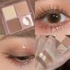 Four-color Eyeshadow Tray Earth Matte Pearl Glitter Non-remover Lasting Waterproof Highlight Brightening All-in-one Contouring Tray Student Makeup