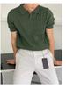 Men's Summer Korean Style Slim Fit Knitted Polo Shirt - Short-Sleeve, Solid Color, Ice Silk, Turn-Down Collar