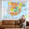 French Map-Spain Administrative Map-Frameless Educational Wall Art Decor,Gift for Language Learners&Geography Enthusiasts
