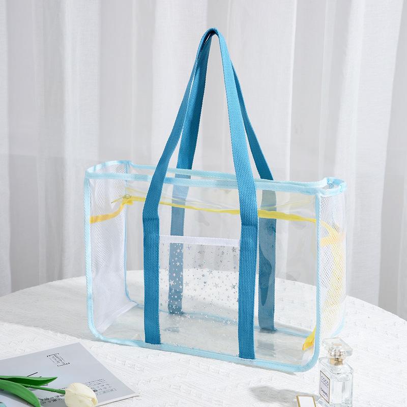 Women Handbag PVC Transparent Travel Bag Large Capacity Storage Bag Convenient Swimming Bag Outdoor Beach Bag Travel Tote