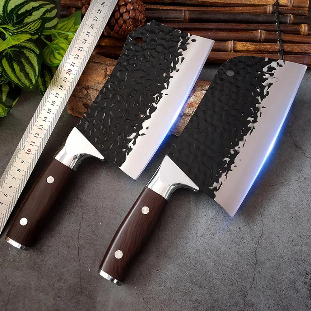 Chef Knife Cleaver Meat Kithen Knives Meat Slicing Filleting Knife Plastic Handle Butcher Knives Hand Forged Blade Chef Knife
