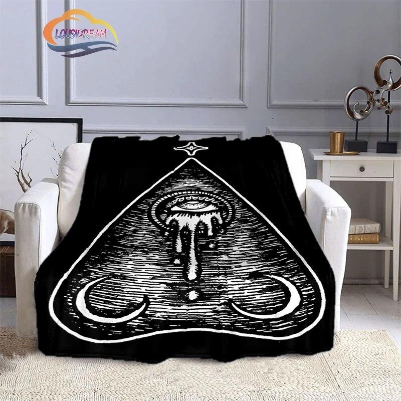 Satanic Gothic Witchcraft Blanket Ouija Board with Hands Occultism Flannel   Soft Four Seasons Portable Camping