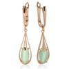 Kinel Lake Green Zircon Long Dangle Earrings For Women Water Drop Stone Earrings