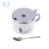 Practical Stainless Steel Sugar Bowl With Handle Lid Spoon Dustproof Waterproof Seasoning Jar Kitchen Restaurant Spice Container