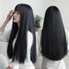 Натуральные длинные прямые парики для женщин - реалистичные, полностью на голове, средней длины, черные