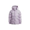 Solid Color Concealed Zip Hooded Long Sleeve Cotton Jacket Women Outerwear Purple HI6080