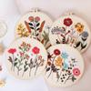 DIY Embroidery Hoops Beginners Cross Stitch Home Decoration Flower Embroidery Kit Needlepoint Kit
