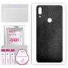apgo Protective Skin Sticker for the Back Compatible with Huawei P Smart Z, Wrap Film, Foil, Vinyl - Pattern Black Leather